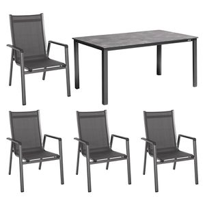 MWH Elements Gartenmöbel-Set M (4 Plätze) Tisch 160x90cm