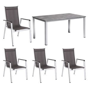 MWH Elements Gartenmöbel-Set M (4 Plätze) Tisch 160x90cm
