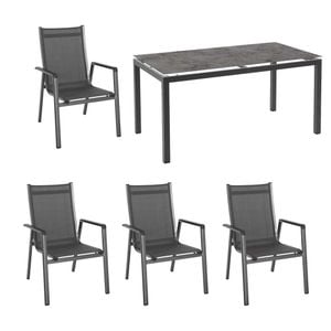 MWH Elements Gartenmöbel-Set M (4 Plätze) Tisch 160x90cm