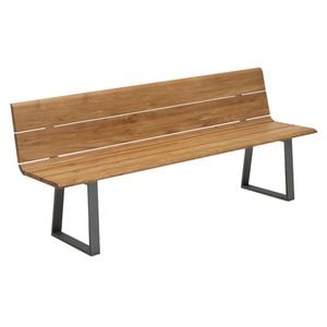 Niehoff Nova Gartenbank 200cm Aluminium/Teak Gebürstet