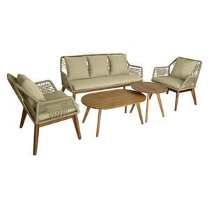 Outdoor Living Seville Loungeset 5-tlg. Akazie/Rope