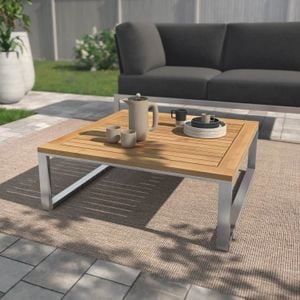 OUTLIV. Capri Loungetisch 75x75cm Edelstahl/Teak