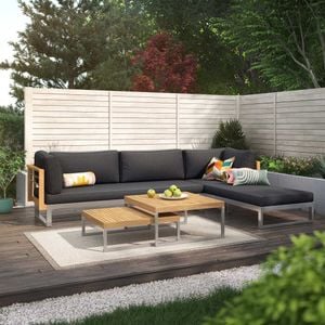 OUTLIV. Hawaii Ecklounge Edelstahl/Teak/Polster