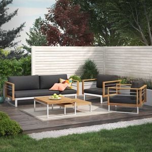 OUTLIV. Hawaii Loungeset 4-tlg. Edelstahl/Teak/Polster