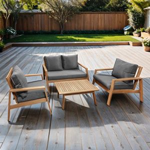 OUTLIV. Rosa Loungeset 4-tlg. Akazie/Spun-Polyester