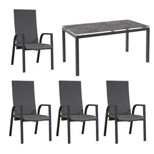 Ploß Kiribati Gartenmöbelset 5-tlg. mit Tisch 160x90 cm