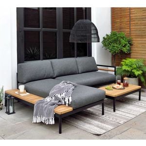 LifestyleGarden Bryde Ecklounge 3-tlg. Aluminium/Teak/Olefin