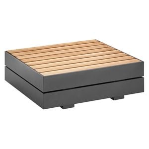 Solpuri Boxx Beistelltisch 90x90 cm Aluminium/Teak