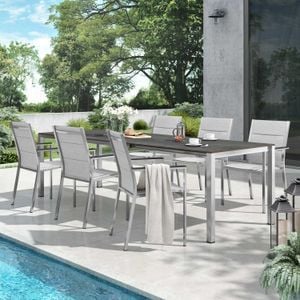 Stern Cardiff Gartenmöbel-Set 7-tlg. Tisch 160/217/267x91cm