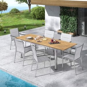 Stern Cardiff Gartenmöbel-Set 7-tlg. Tisch 180/240x90cm
