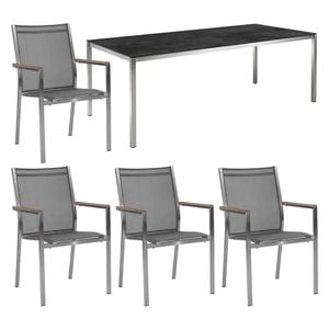 Stern Cardiff Gartenmöbel-Set M (4 Plätze) mit OUTLIV. Tisch 140x80cm