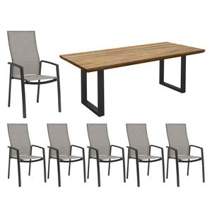 Stern Kari Gartenmöbel-Set 7-tlg. mit Tisch 200x100cm