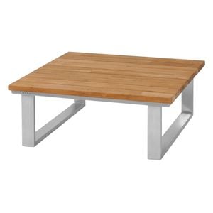 Zebra Belvedere Loungetisch 76x76cm Edelstahl/Teak