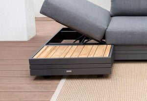 Zebra Cubo Seitentisch 37x74x22,5cm Aluminium/Teak