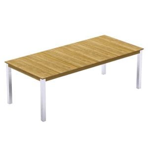 Zebra Derex Gartentisch 180x100cm Edelstahl/Teak