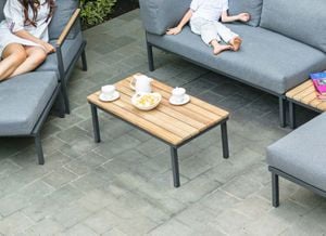 Zebra Hudson Loungetisch 77,5x48,5x30cm Edelstahl/Teak