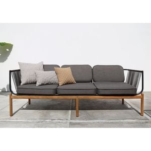 Zebra Pollux Loungebank 3-Sitzer Aluminium/Teak