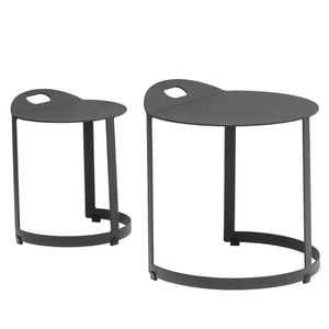 Zebra Zwo Beistelltisch-Set 2-tlg. Ø45x46/Ø32x39cm Aluminium