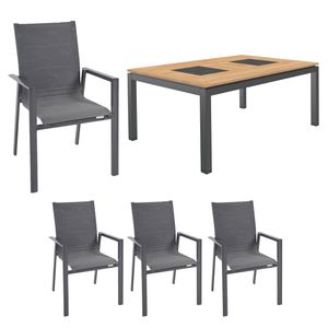 OUTLIV. Falun Gartenmöbelset 5-tlg. mit Ausziehtisch 180/240x100 cm