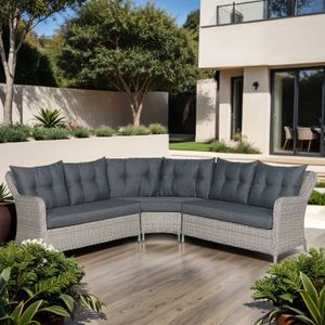 Garden Impressions Milwaukee Ecklounge 3-teilig Geflecht inklusive Kissen