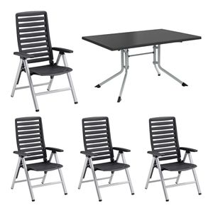 Kettler Wave Gartenmöbelset 5-tlg. mit Klapptisch 140x95cm