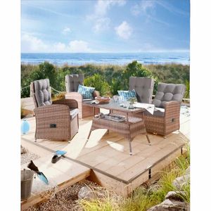LC Garden Monaco Lounge-Gruppe 4-teilig Geflecht inklusive Tisch