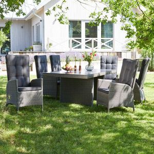 LC Garden Barcelona Dininggruppe + Tisch Aluminium/Geflecht/Glaskeramik