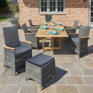 LC Garden Chelsea Gartenmöbel-Set 8-tlg. Tisch 180/280x100cm