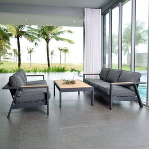 LifestyleGarden Palau Loungegruppe 3-tlg. Aluminium/Olefin
