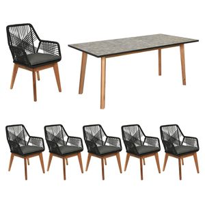 Outdoor Living Seville Gartenmöbel-Set 7-tlg. Tisch 180x90cm