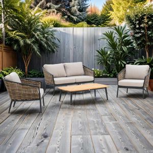 OUTLIV. Falun Lounge-Gruppe 4-tlg. Aluminium/Rope