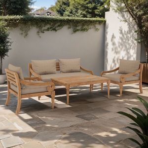OUTLIV. Korfu Lounge-Gruppe 4-tlg. Teak/Olefin