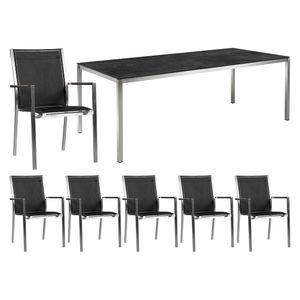 Zebra One Gartenmöbelset 7-tlg. mit Tisch 220x100 cm