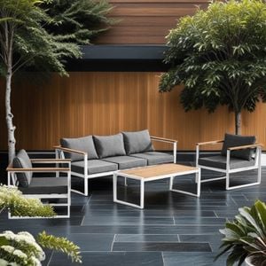 OUTLIV. Samos Lounge-Gruppe 4-tlg. Aluminium/Polster