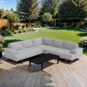 OUTLIV. by Detlef Steves Twins Ecklounge 3-tlg. Aluminium/Sunbrella