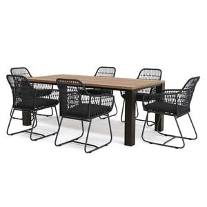 OUTLIV. Verona Diningset 7-tlg. Tisch 200x100cm Aluminium/Teak recycelt