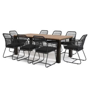 OUTLIV. Verona Diningset 9-tlg. Tisch 200x100cm Aluminium/Teak recycelt