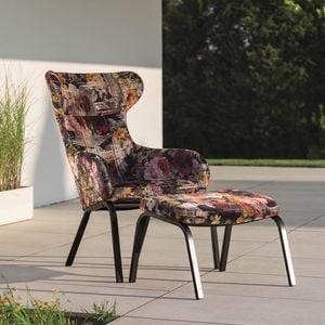 Stern Stan Flower Ohrensessel inkl. Hocker Aluminium/Stoff