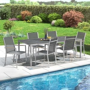 Zebra One Gartenmöbel-Set 7-tlg. Tisch 220x100cm