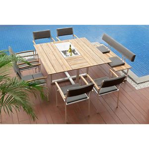 Zebra Quadux Gartenmöbelset mit Gartentisch 140x140cm