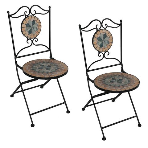 OUTLIV. Mosaik Gartentisch Ø60 cm Eisen/Mosaik Schwarz/Mosaik | Garten