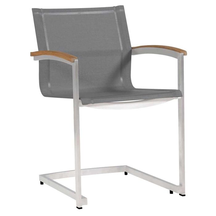 Zebra Setax Freischwinger Edelstahl/Batyline Teak-AL