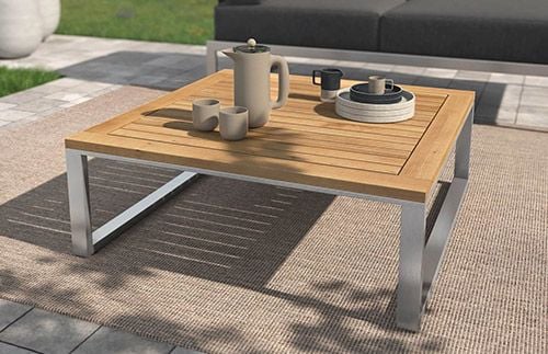Loungetisch aus der OUTLIV. Gartenmöbel-Kollektion Stainless