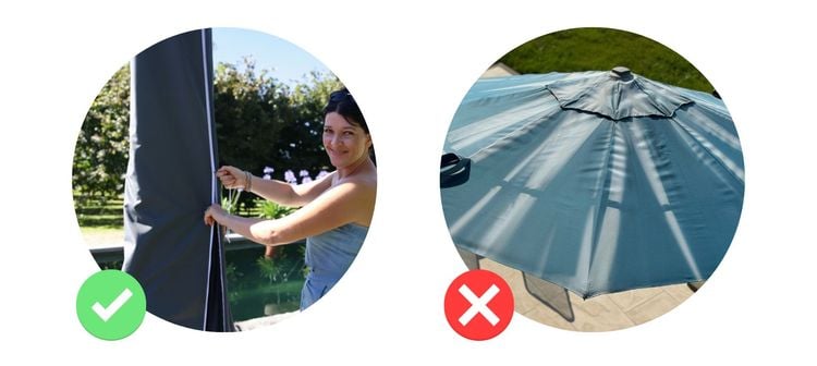 Sonnenschirm richtig verstauen