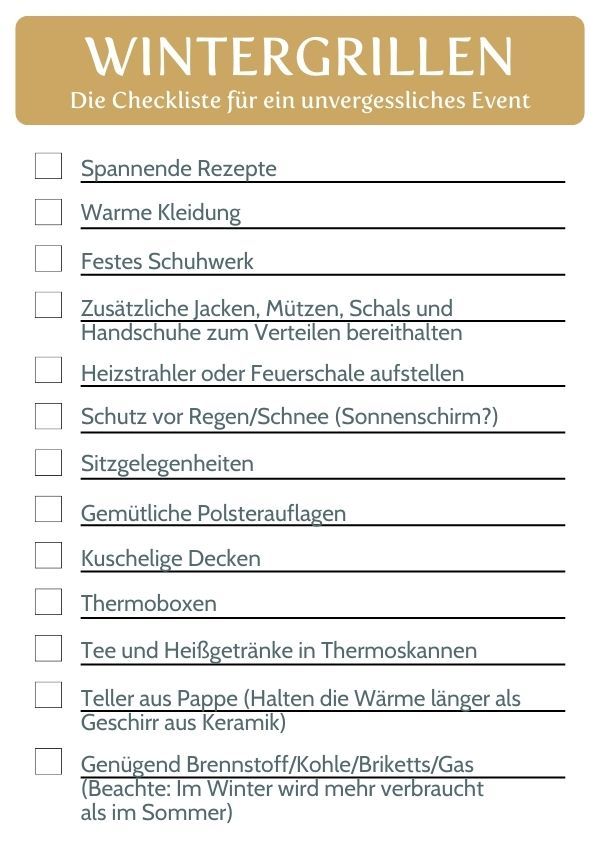 Wintergrillen Checkliste