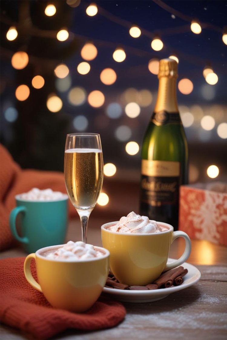Silvestergrillen mit heißem Kakao und Sekt