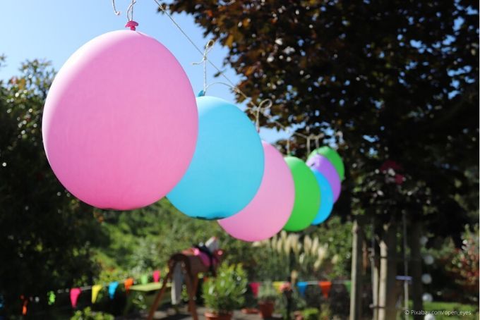 Luftballons fuer den Kindergeburstag
