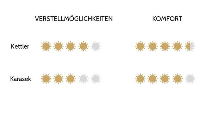 Grafik: Verstellmöglichkeiten und Komfort