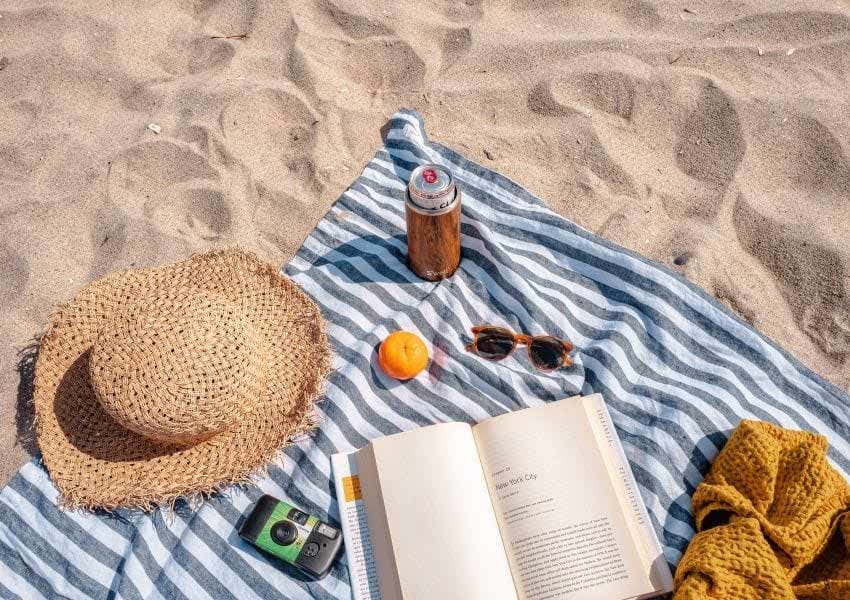 Strandtuch mit Zubehör